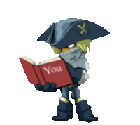 a cartoon character holding a book that says you