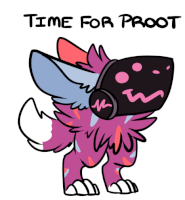 a cartoon of a dog with headphones and the words time for proot