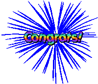 the word congrats is surrounded by blue and white lines