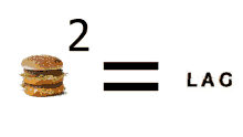 a hamburger with the number 2 next to it and the word lag