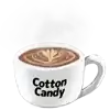 a cup of hot chocolate with cotton candy on it