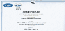 a certificate that says quality management system on it