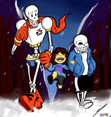 a drawing of papyrus and sans with the date 03142 on the bottom