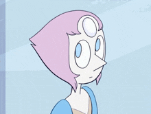 a cartoon drawing of a white pearl with a blue background