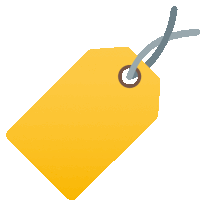 an illustration of a yellow tag with a string attached to it