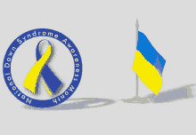 a blue and yellow logo for down syndrome awareness