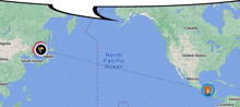 a map of the north pacific ocean shows the united states and canada