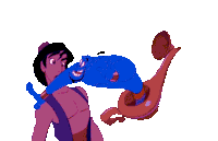 a cartoon drawing of aladdin and jasmine