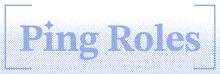 a logo for ping roles with a blue background