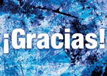 a blue background with the word gracias in white letters