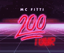 a neon sign that says mc fitti 200