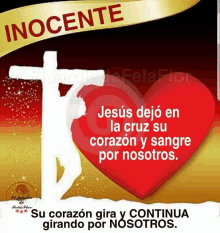 jesus dejo en la cruz su corazon y sangre por nosotros