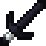 a pixel art drawing of a black sword with a white handle .