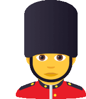 a cartoon illustration of a man wearing a black hat and a red uniform