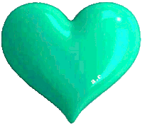 a green heart with the letters a.r.c. on it