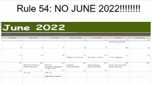 rule 54 no june 2022 written on a calendar