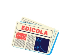 an illustration of a newspaper that says edicola on the front