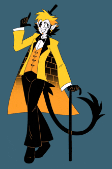 a drawing of bill cipher from gravity falls with a tail