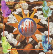 a poster for acid bath with a sun and a globe