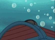 a cartoon drawing of bubbles floating in the ocean