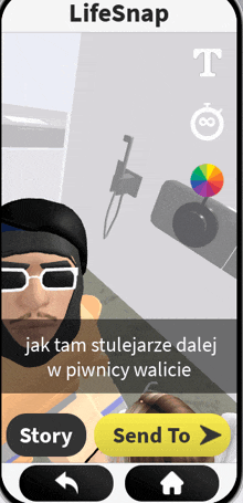 a screenshot of a lifesnap app shows a man wearing sunglasses and a helmet