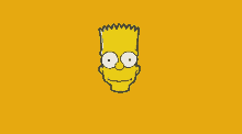 bart simpson 's face on a yellow background