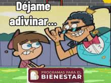 a cartoon of a man and a girl with the words dejame adivinar written on the bottom