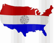 a map of the united states of america with the flag of paraguay on it