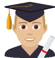 a man wearing a graduation cap and gown is smiling and holding a diploma