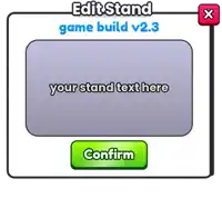 a screenshot of a game that says edit stand game build v2.3