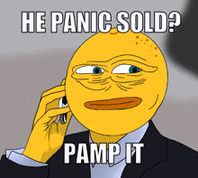 a yellow smiley face with the words he panic sold pamp it