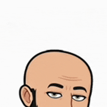 a cartoon drawing of a bald man with a beard .