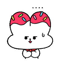 a cartoon bunny with a donut on its head and a bow tie .