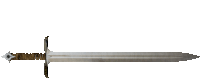 a long sword with a star on the handle is against a white background