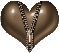 a brown heart with a zipper in it