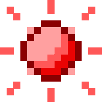 a pixel art illustration of a red heart with red squares around it