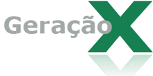 a logo for geracao x with a green x in the middle