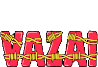 a cartoon illustration of the word vaza with barbed wire around it