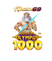 a logo for gates of olympus 1000 shows a bearded man holding a sword