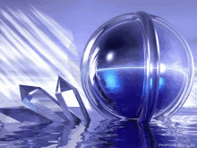 a blue sphere is surrounded by crystals in a free wallpaper.io image