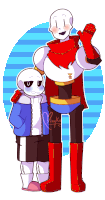 a drawing of papyrus and sans from undertale by tiny ko