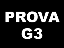 a black background with the words prova g3 in white