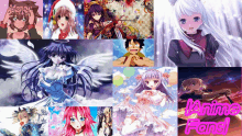 a collage of anime characters with the words anime fans in pink