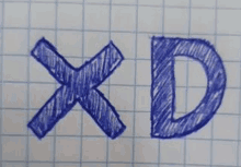 the word xd is written on a piece of graph paper with a cross .