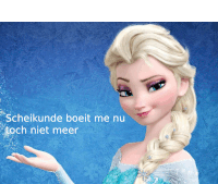 a picture of elsa from frozen with the words scheikunde boeit me nu toch niet meer