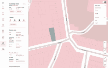 a computer screen shows a map of a residential area