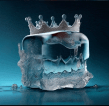 a piece of ice with a crown on top