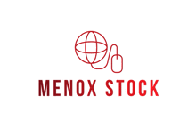 a red logo for menox stock with a globe and mouse icon