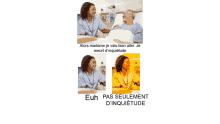 a picture of a nurse talking to a patient in a hospital bed with the caption euh pas seulement d' inquiétude