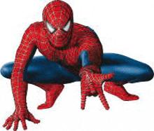 a spiderman is crawling on the ground with his hands outstretched on a white background .